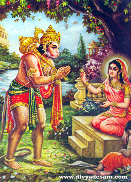 Sita Piratti handing over Kanayazhi to Hanuman