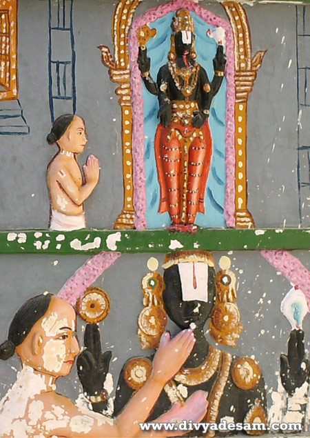 Swamy Ananthazhwan keeps Pachchai Karpooram for Sri Srinivasar